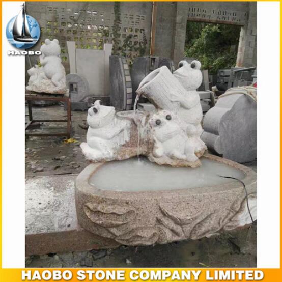 Carved Frog Stone Water Fountain Carved Frog Stone Water Fountain