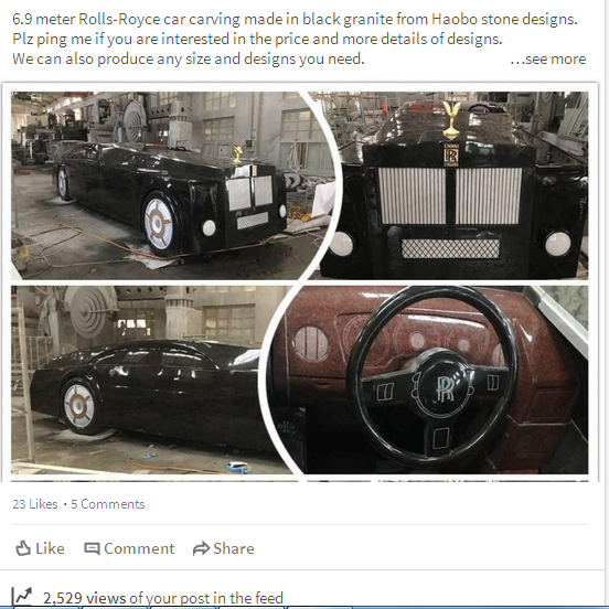 Rolls-Royce car carving
