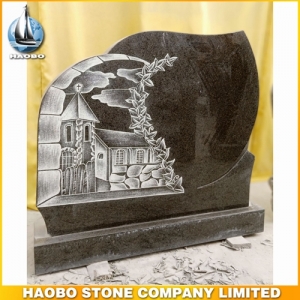 Etched Black Granite Headstone Designs