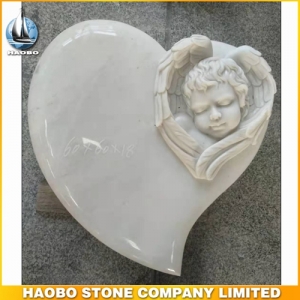 Carved Angel Heart Shape Memorial For Baby