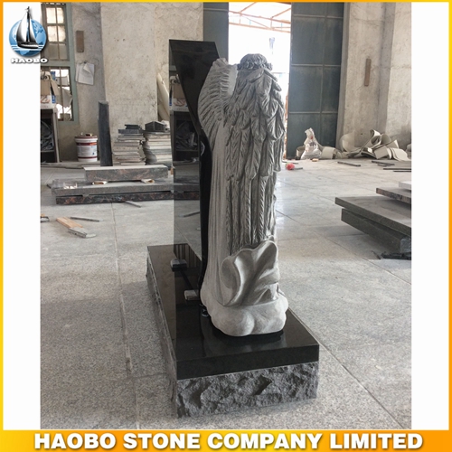 Shanxi Black granite angel tombstone