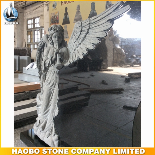 Shanxi Black granite angel tombstone