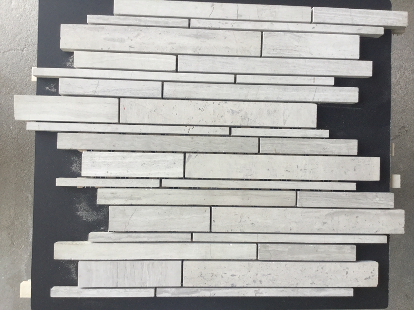 White Wood Grain Marble Mosaic