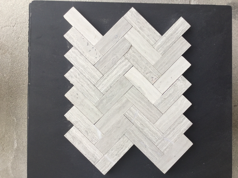 White Wood Grain Mosaic