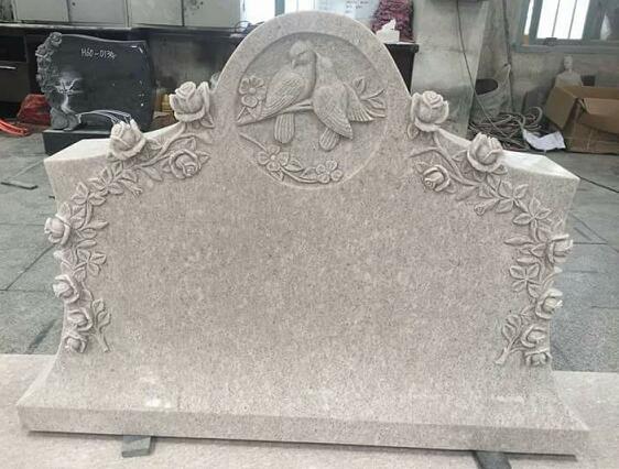 Pearl White Granite Tombstone