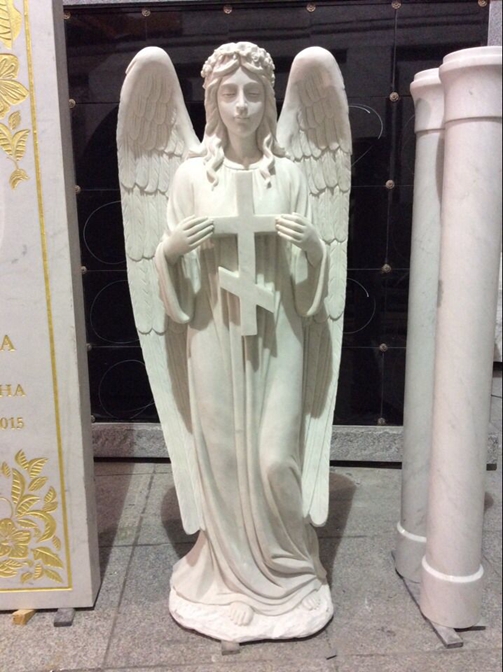 White Marble Angel Headstone