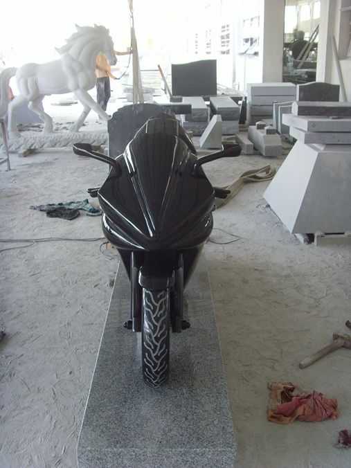 Granite Motorcycle Sculpture