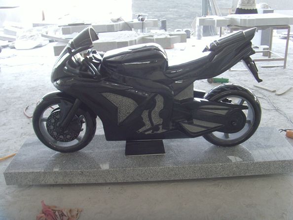 Granite Motorcycle Sculpture