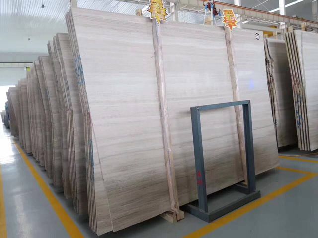 White Wood Grain Marble Slab