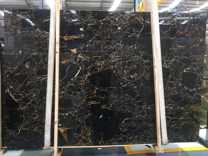 Golden Portoro Marble Slab