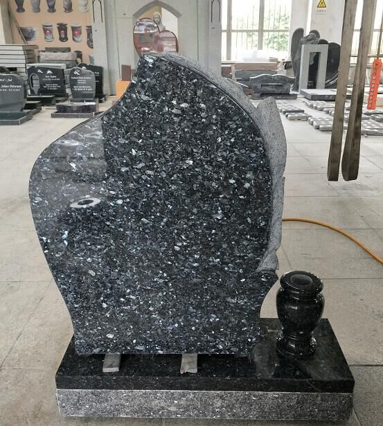 Cheap Polished Blue Pearl Granite Headstone Wholesale