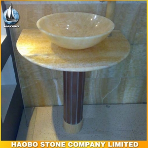 Yellow Onyx Stone Vessel Bathroom Sink