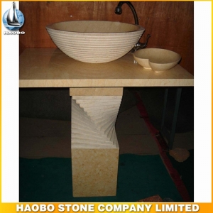 Beige Marble Sink Natural Stone Bath