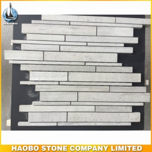 Honed White Wood Grain Marble Mosaic