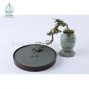 Black Granite Small Carving Stone Tea Tray HAOBO-STONE