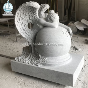 Grey Granite Weeping Angel Tombstone HAOBO-STONE
