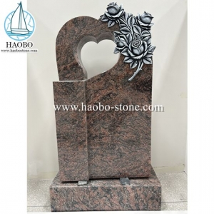 Kinawa Granite Heart Monument with Rose Carving HAOBO-STONE