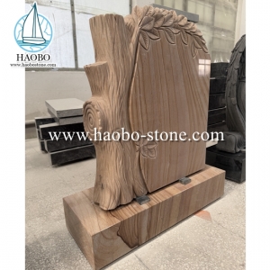 Wood Sandstone Tree Carved Gravestone HAOBO-STONE