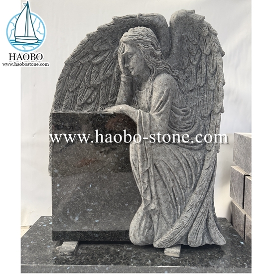 Blue Moon Granite Angel Carving Headstone HAOBO-STONE
