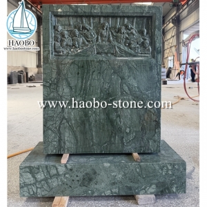 Sapphire Green The Last Supper Carving Gravestone HAOBO-STONE
