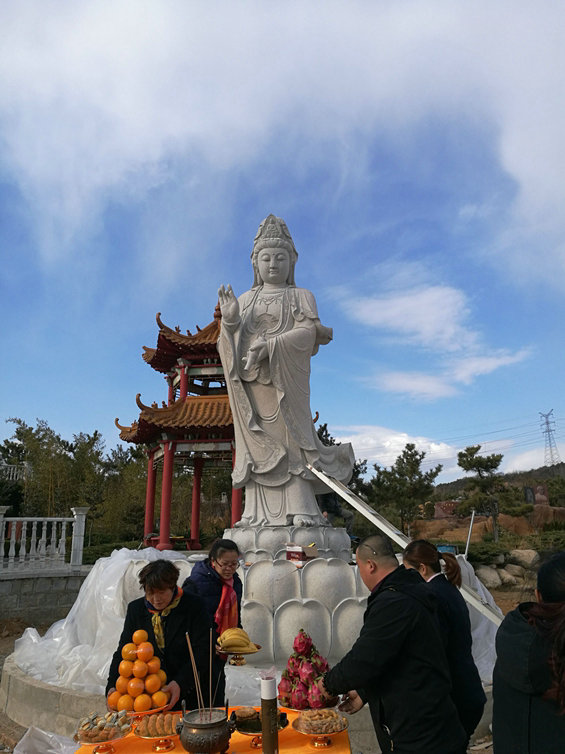 Congratulate Haobo stone on installing buddha statue successfully